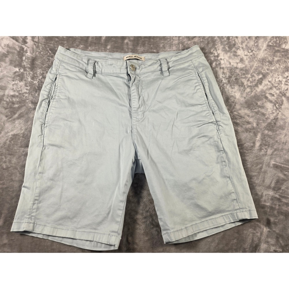 Mavi Jeans Simon Shorts Mens 36 Light Blue Cotton Stretch Chino Casual Summer